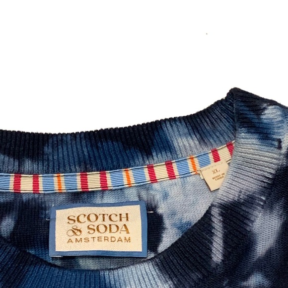 Scotch & Soda Men's Blue Tie-Dye Sweater - Picture 2 of 3